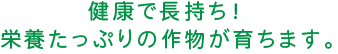 健康で長持ち！栄養たっぷりの作物が育ちます。